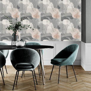 Papier Peint Peel et bâton vert pâle et beige Abstrait moderne