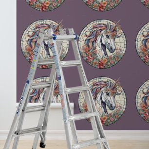 Papier Peint Peel et Stick licorne mythique cheval mosiac