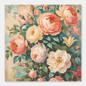 Papier Peint Peine vintage Roses Peel et bâton (Recto)