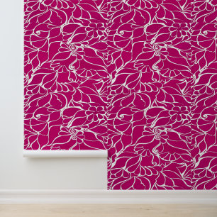 Papier Peint Peinture à la main Floral Mehndi Henné Peel et Bât