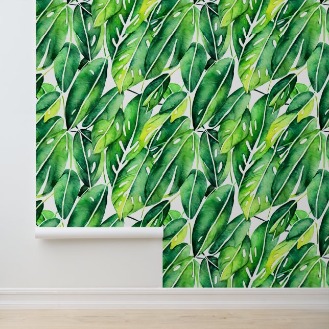 Papier Peint Peinture murale feuille motif répétitif sans coutu (Application)