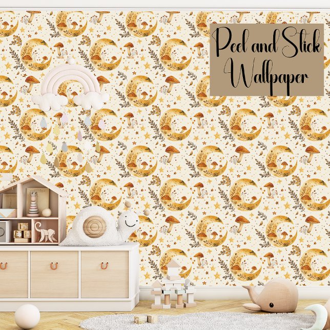 Papier Peint Pelure Céleste De Champignons Lune Et Chute De Bât (Créateur téléchargé)