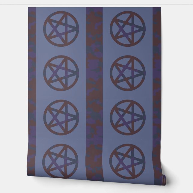 Papier Peint Pentagramme rouillé bleu (Déroulement)