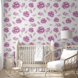 Papier Peint Peonies feuille jardin de campagne couture motif