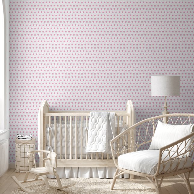 Papier Peint pépinière élégante étoile rose (Enfants)
