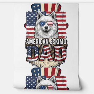Papier Peint Père Esquimau Américain Patriotique Vintage Chien
