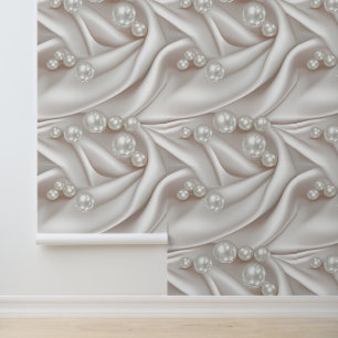 Papier Peint Perles et satin