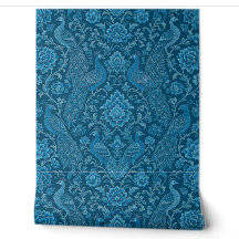 Persan Luxe Ce Motif Bleu Paon Riche
