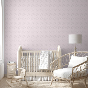 Papier peint personnalisable pour nurserie rose et
