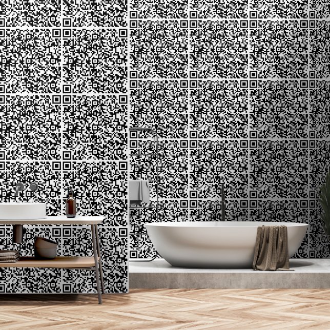 Papier Peint Personnaliser vos informations d'analyse de code Q (Salle de bain)