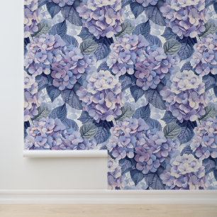 Papier Peint Pétales de fleurs bleues pourpres de l'Hydrangea h