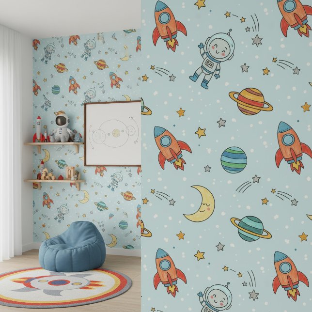 Papier Peint Petite aventure spatiale de l'astronaute ID1232 (Créateur téléchargé)