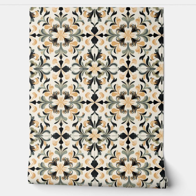 Papier Peint Pétite d'or - Or, Noir, Sage (Déroulement)