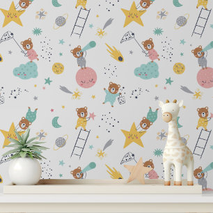 Papier Peint Petite Ourse Étoiles Pépinière Autocollant