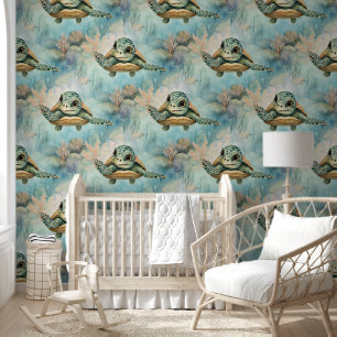 Papier Peint Petite tortue sous la mer