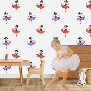 Papier Peint Petites Ballerines Gracieuses et Heureuses