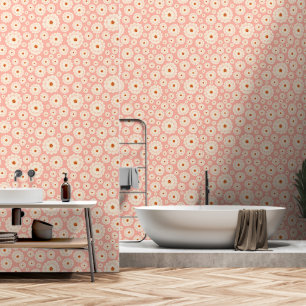 Papier Peint Petites fleurs roses en poudre