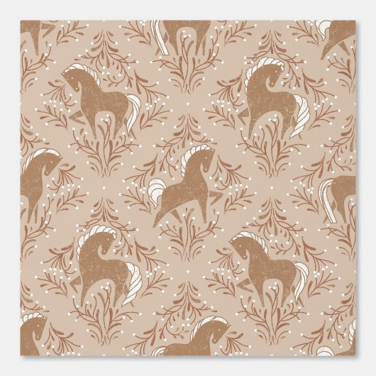 Papier Peint Pferde mit floral Elementen (Recto)