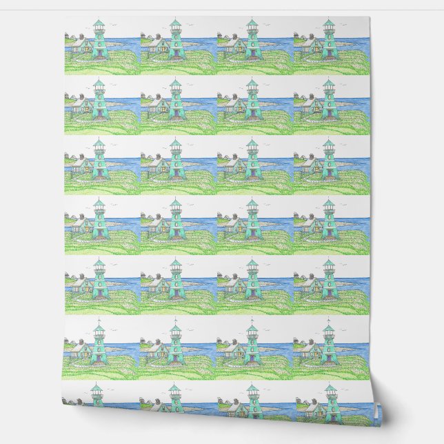Papier Peint Phare Cyan (Déroulement)