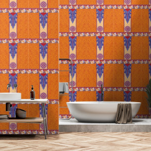 Papier Peint photo d'un motif orange et bleu
