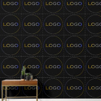 Photo grand logo rond sur Motif simple noir