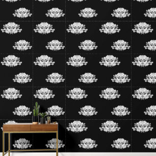 Papier Peint Photographie de fleurs en noir et blanc