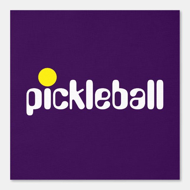 Papier Peint PICKLEBALL Blanc Froid Jaune Texte Sur Violet (Recto)