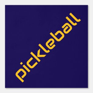 Papier Peint PICKLEBALL Jaune Doré Sur Bleu Marine