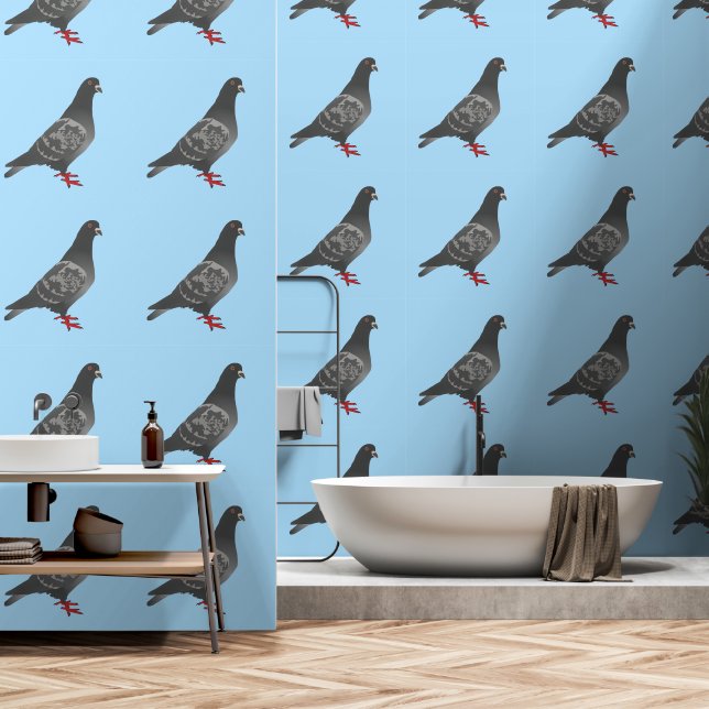 Papier Peint Pigeon rocher sur Blue Sky (Salle de bain)