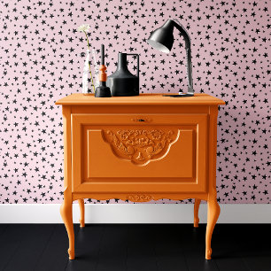 Papier Peint Pink and Black Stars Halloween