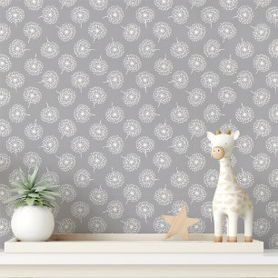 Papier Peint Pissenlit gris