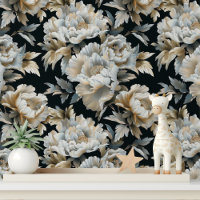 Pivoine en or blanc luxe à décoller et à coller