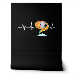 Papier Peint Pizza Unicorn Heartbeat Unicorn Gift Pizza Unicorn