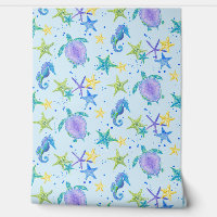 Plage Tortue de mer Hippocampe Aquarelle Starfish 