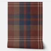 Papier Peint Plaid au Ruby Red and Navy Blue (Déroulement)