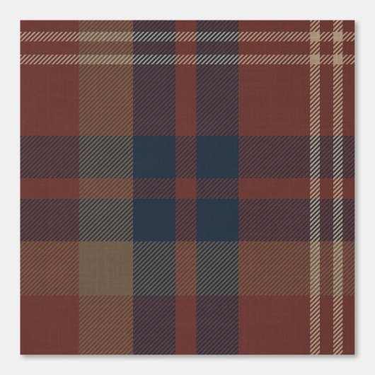 Papier Peint Plaid au Ruby Red and Navy Blue (Recto)
