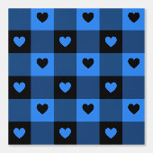 Papier Peint Plaid & Coeurs mignon Amusant Black & Blue Boys Nu (Recto)