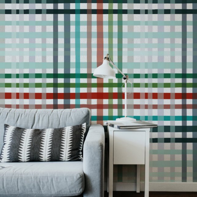 Papier Peint Plaid de Noël coloré (Colorful Christmas plaid Wallpaper)