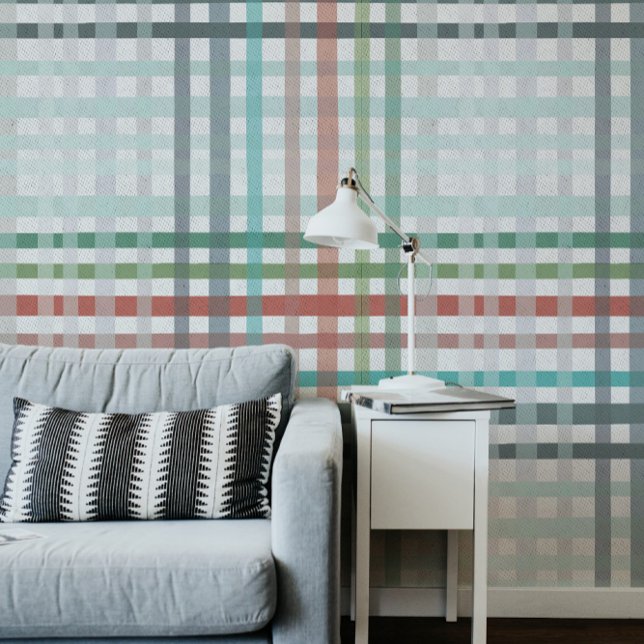 Papier Peint Plaid d'hiver, couleurs de Noël (Winter plaid, Christmas colors Wallpaper)