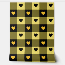 Plaid & Hearts mignon Fun Black & Yellow Nursery