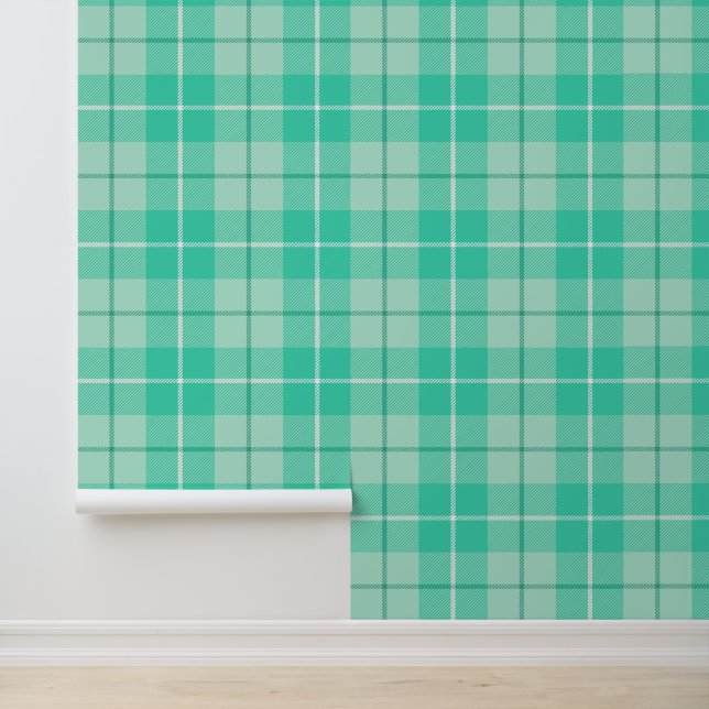Papier Peint Plaid Tartan Vert (Application)