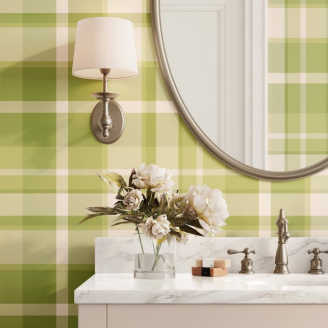 Papier Peint Plaid vert Preppy traditionnel (Créateur téléchargé)