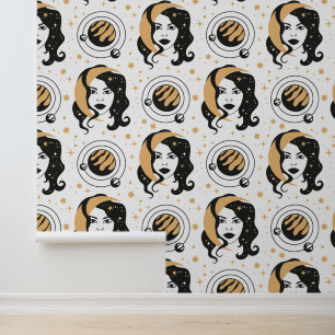 Papier Peint Planète de déesse mystique motif sans couture de l