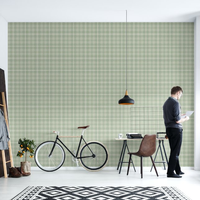 Papier Peint Plat vert sauge clair (Salon)