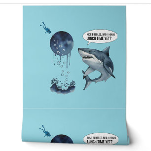Papier Peint Plongeur de requin drôle heure de déjeuner jolies
