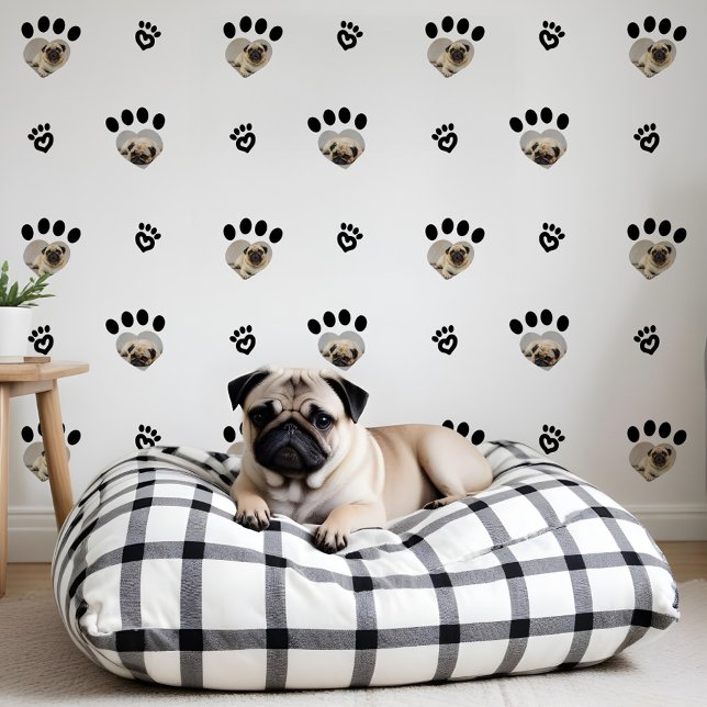 Papier Peint Plutôt amusant Minimal Black Heart Pet Photos Empr (Cute Fun Minimal Black Heart Pet Photos Paw Print Wallpaper)