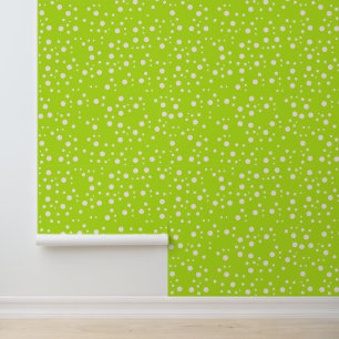 Papier Peint Points Blancs Modernes sur Fond Vert Clair