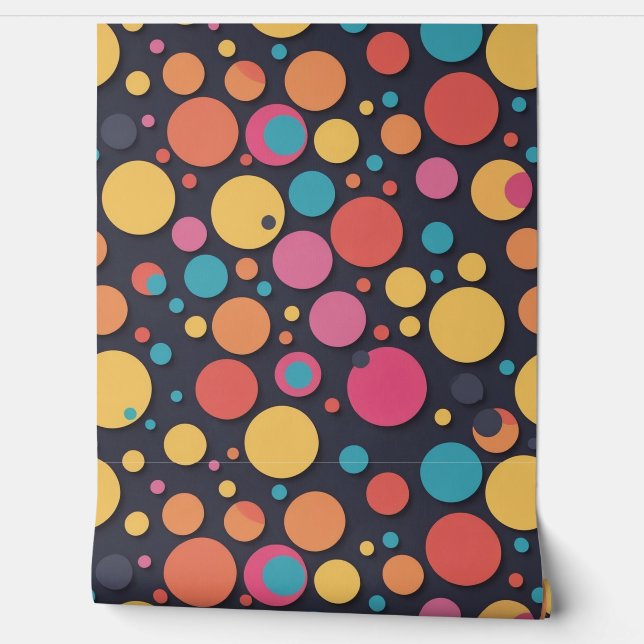 Papier Peint Points colorés géants (Déroulement)