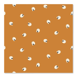 Papier Peint Points de crâne Kawaii mignons aléatoires orange