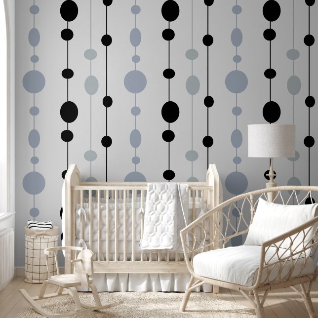 Papier Peint Points noirs et gris sur gris (Enfants)